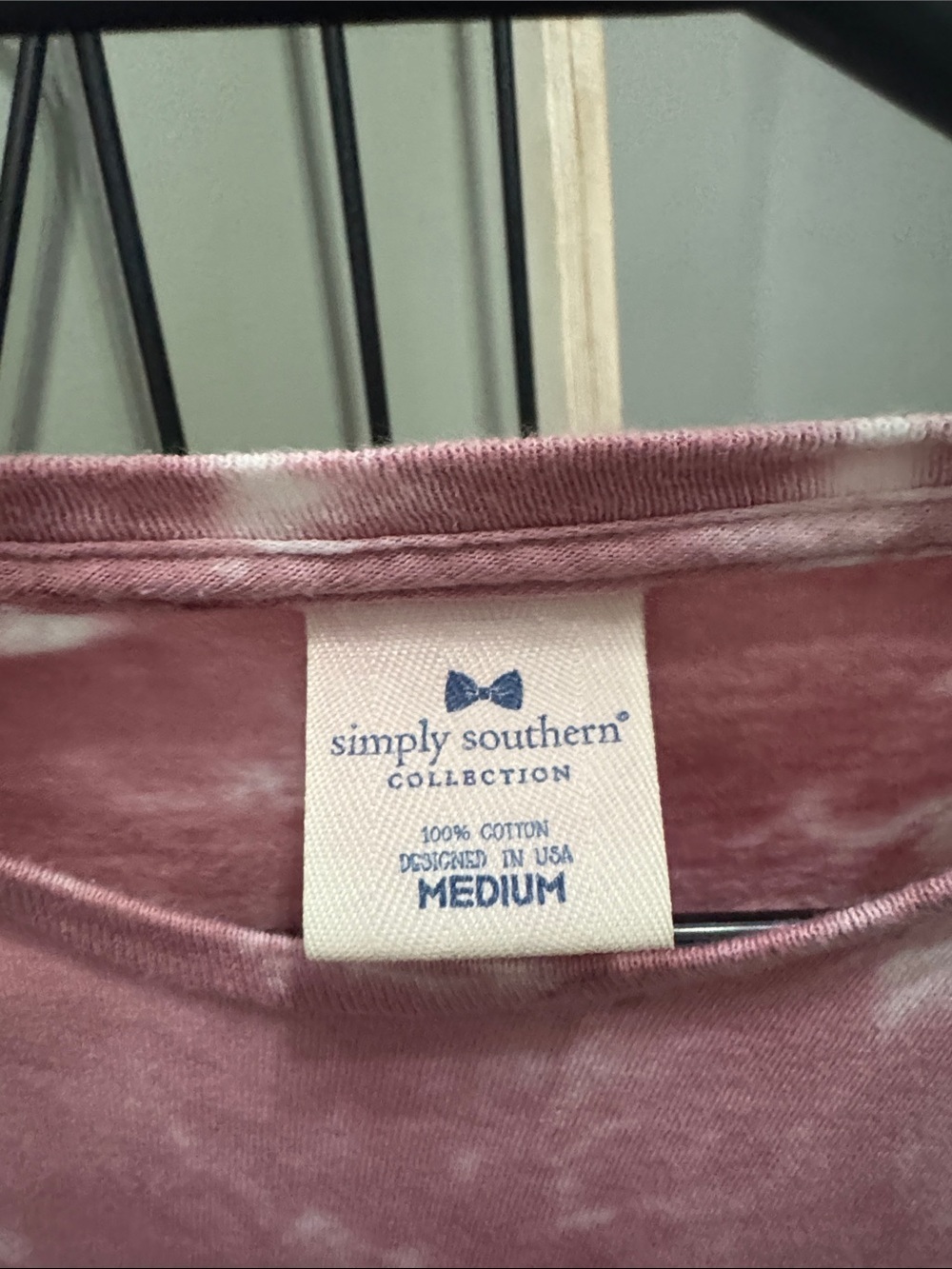 Simply Southern Pink, White & Blue Tie-Dye Long Sleeve Tee M Carpe Diem - Picture 2 of 6